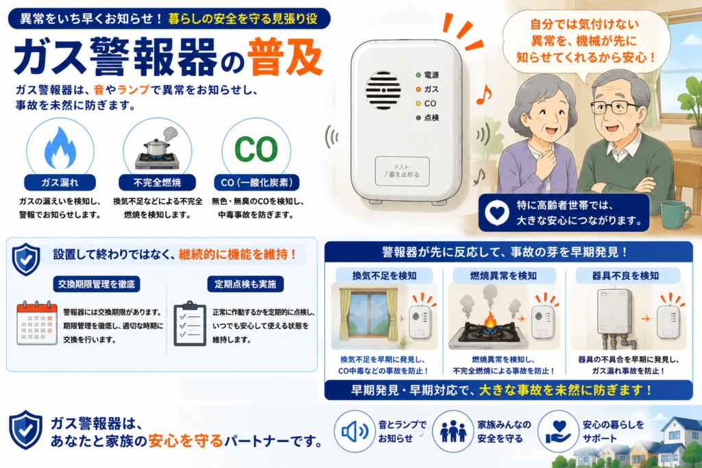 ガス警報器の普及